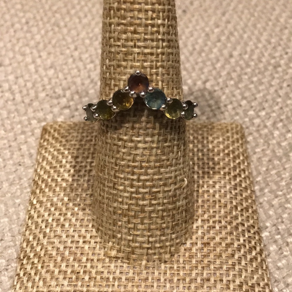 Silver Tourmaline Multi-Color Stones.